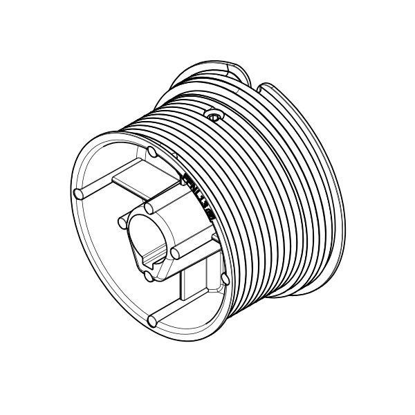 Seiltrommel Normalsystem, Aluminium, 1", Länge: 75,5mm