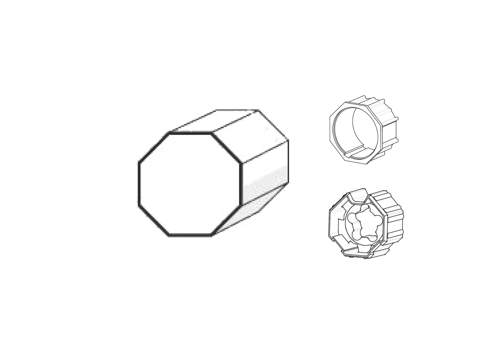 Somfy Adapter für Achtkantwelle SW 102 / LT60