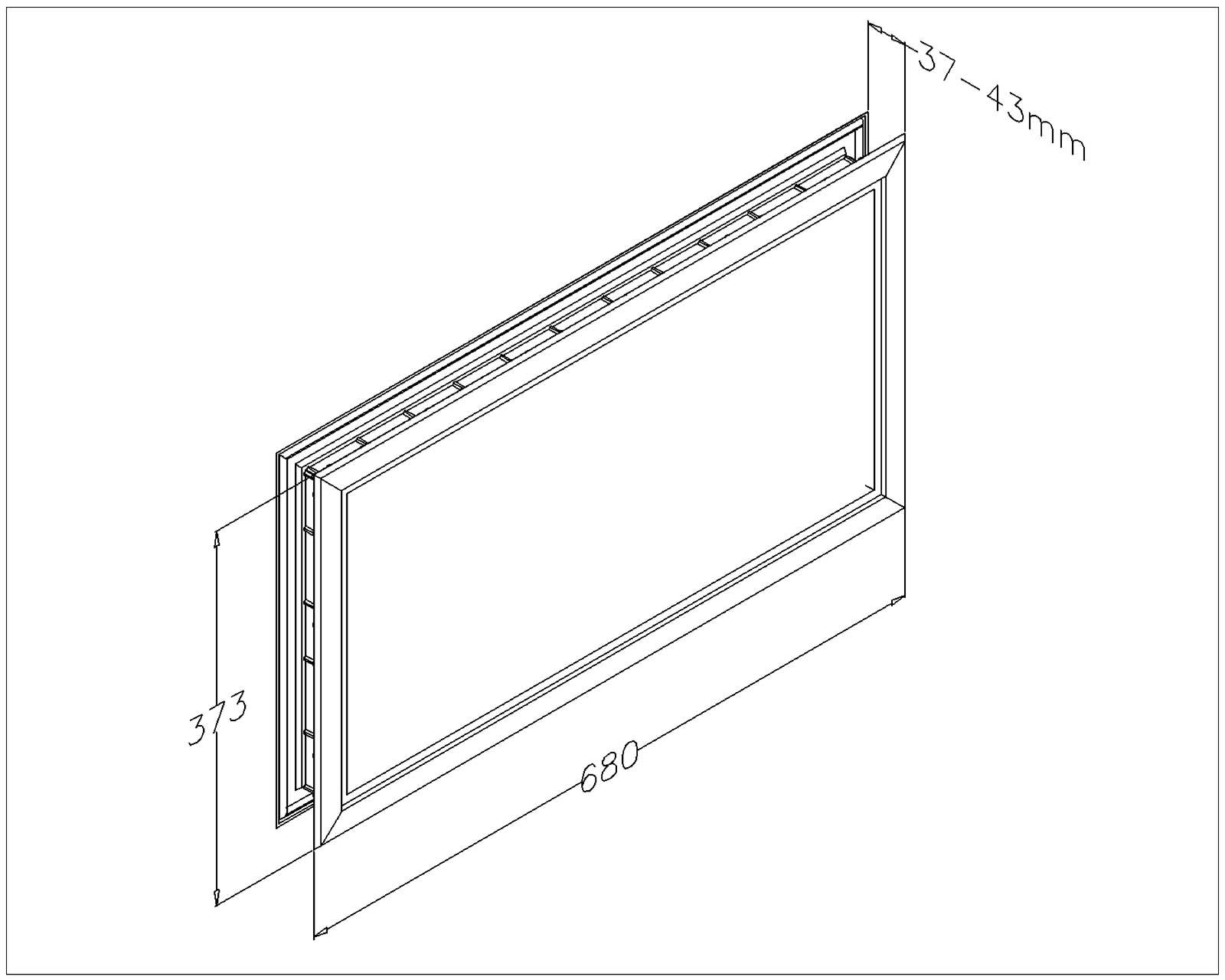 Sektionaltor Fenster 680x373mm für 40-45mm Sektion