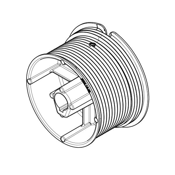 Seiltrommel Normalsystem, Aluminium, 1 1/4" Länge 95,5 mm