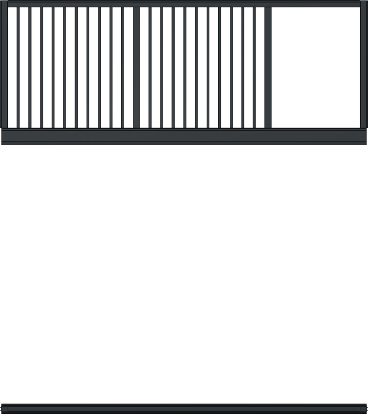 gerade Abspannung ohne Füllung