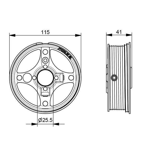 Seiltrommel Normalsystem, Aluminium, 1", Länge: 41mm, EU-screws