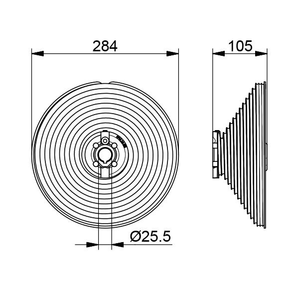 Seiltrommel vertikales System Aluminium 1" Länge: 105mm