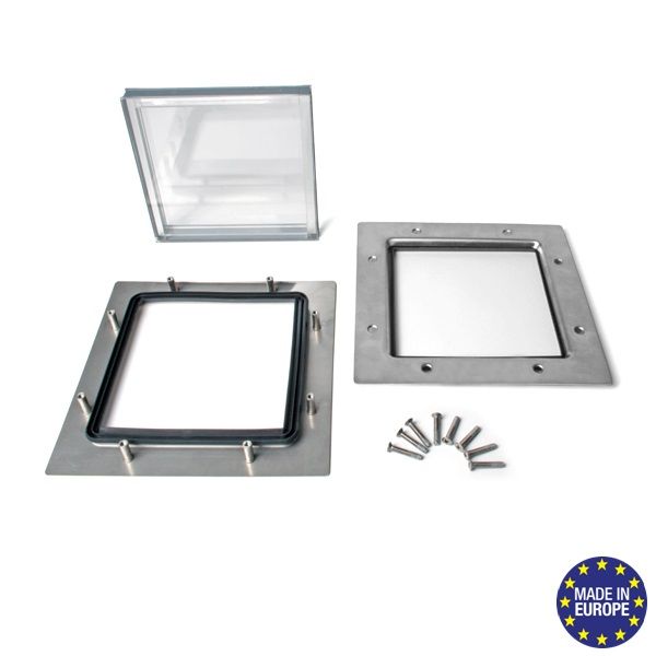 Sektionaltor Fenster Edelstahl 230 x 230 mm